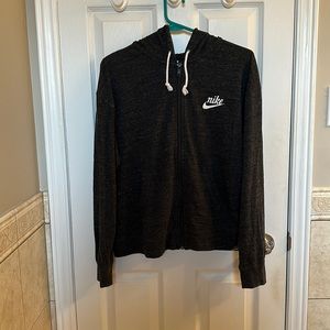 Nike black with white specks hoodie zip up large